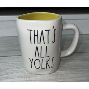 Rae Dunn “That’s All Yolks” 160z Coffe Mug Yellow Inside